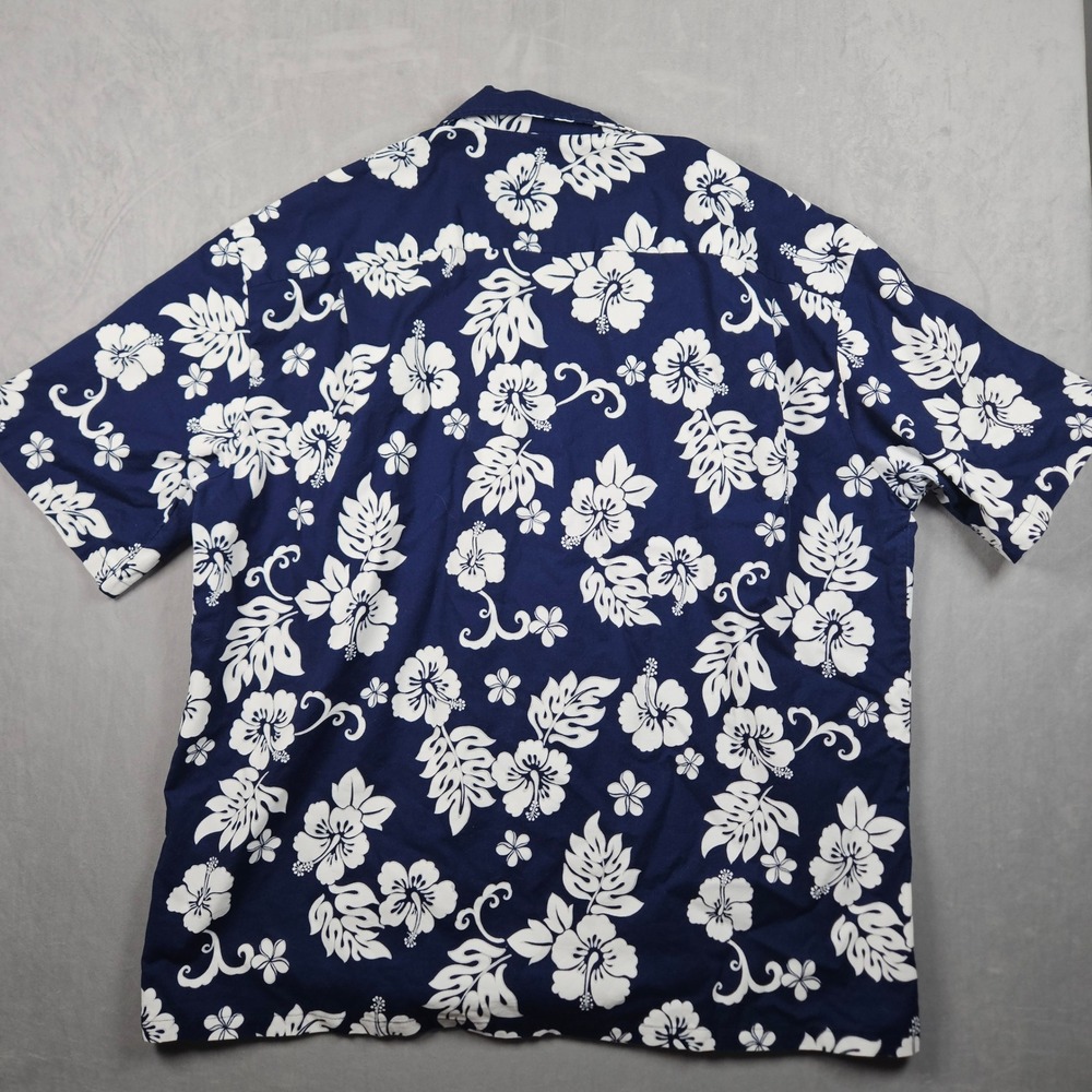 Vintage Aloha Republic Hawaiian Shirt‎ Mens 4XL Blue Floral Hibiscus Made In USA - Picture 3 of 12